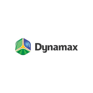 Dynamax logo with accent of collors of green, blue and yellow